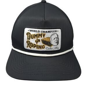 World Champion Dummy Roping Snapback Trucker Hat Black OS Cactus Alley Hat Co.